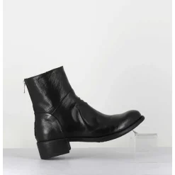 Bottines En Cuir Noir - Lison Caou 045 Nero