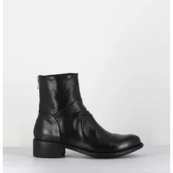 Bottines En Cuir Noir - Lison Caou 045 Nero