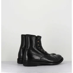 Bottines En Cuir Noir A Boutons - Lexikon095 Nero