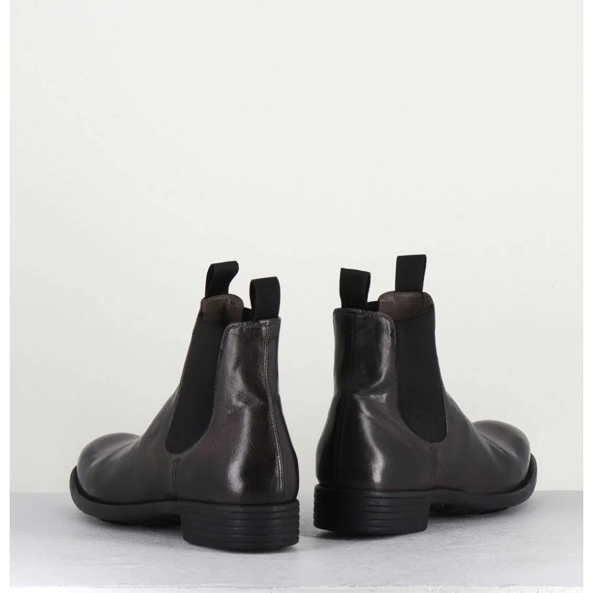Bottines En Cuir Souple Marron-Anthracite - Calixte004 Magnet
