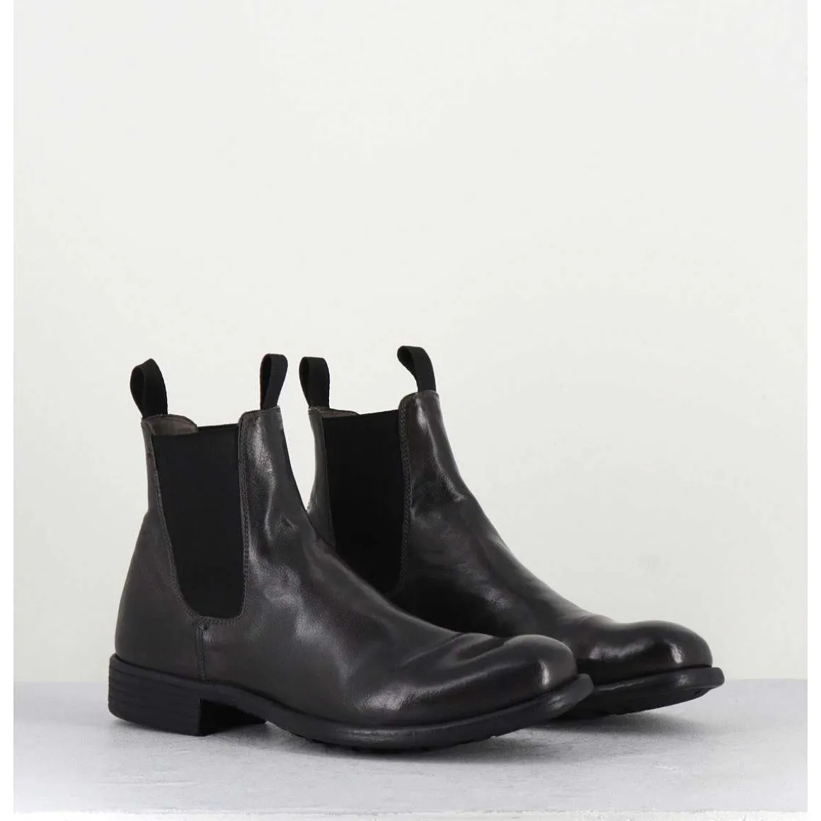 Bottines En Cuir Souple Marron-Anthracite - Calixte004 Magnet