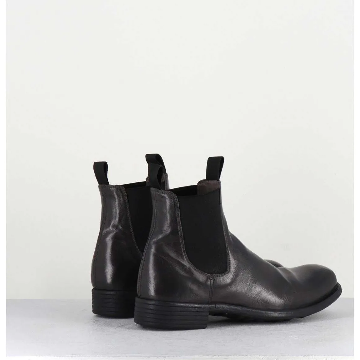 Bottines En Cuir Souple Marron-Anthracite - Calixte004 Magnet