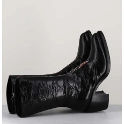 Bottines Esprit Santiags En Cuir Naplak Noir Impression Croco - 15617 Birmania Nero