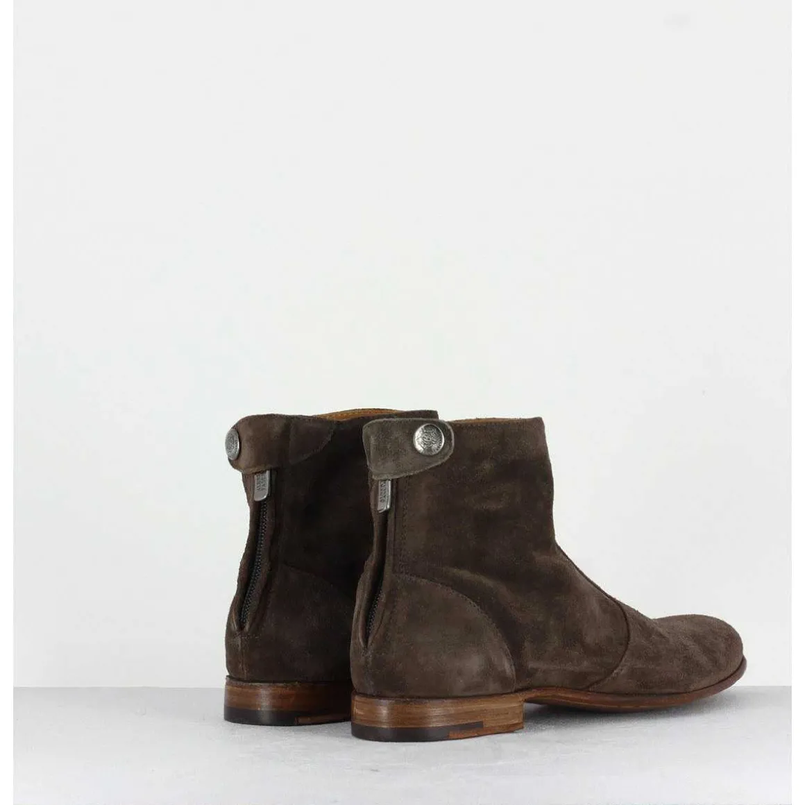 Bottines Plates Courtes En Daim Beige Perla37031T - Alberto Fasciani