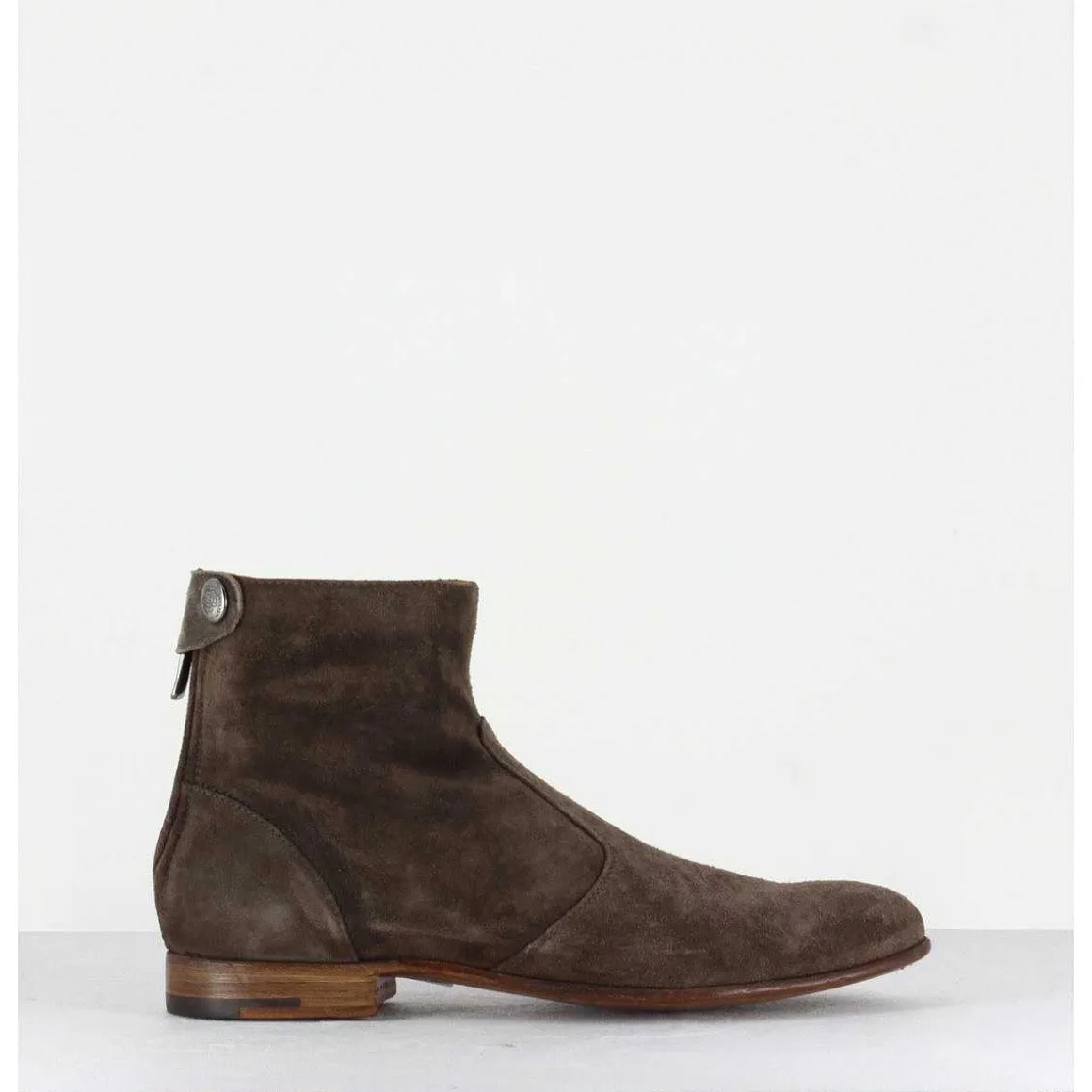 Bottines Plates Courtes En Daim Beige Perla37031T - Alberto Fasciani