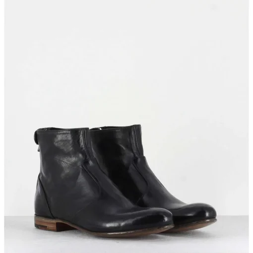 Bottines Plates En Cuir Noir Alberto Fasciani - Perla37031