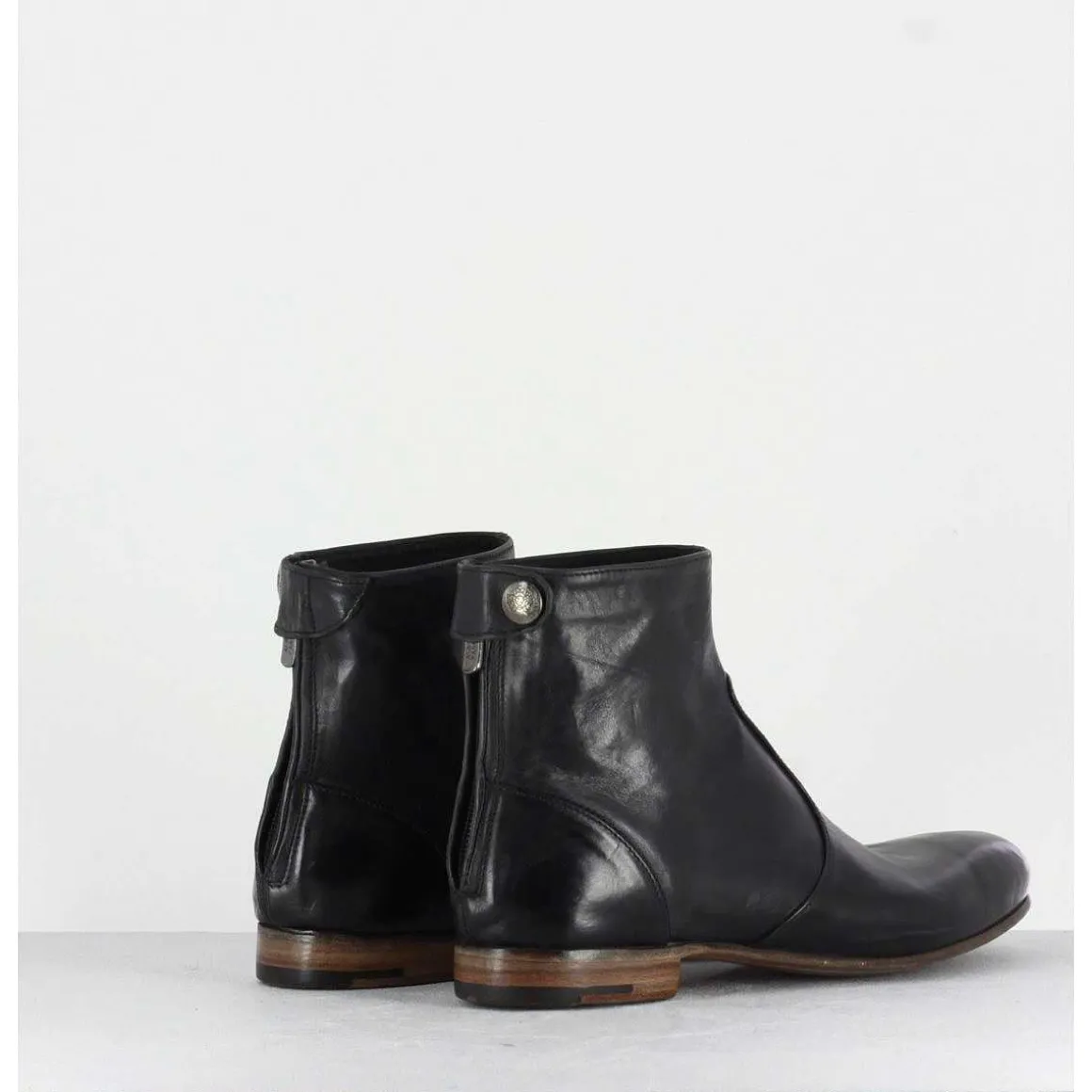Bottines Plates En Cuir Noir Alberto Fasciani - Perla37031
