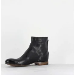Bottines Plates En Cuir Noir Alberto Fasciani - Perla37031