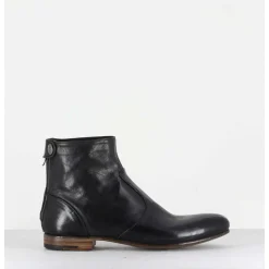 Bottines Plates En Cuir Noir Alberto Fasciani - Perla37031
