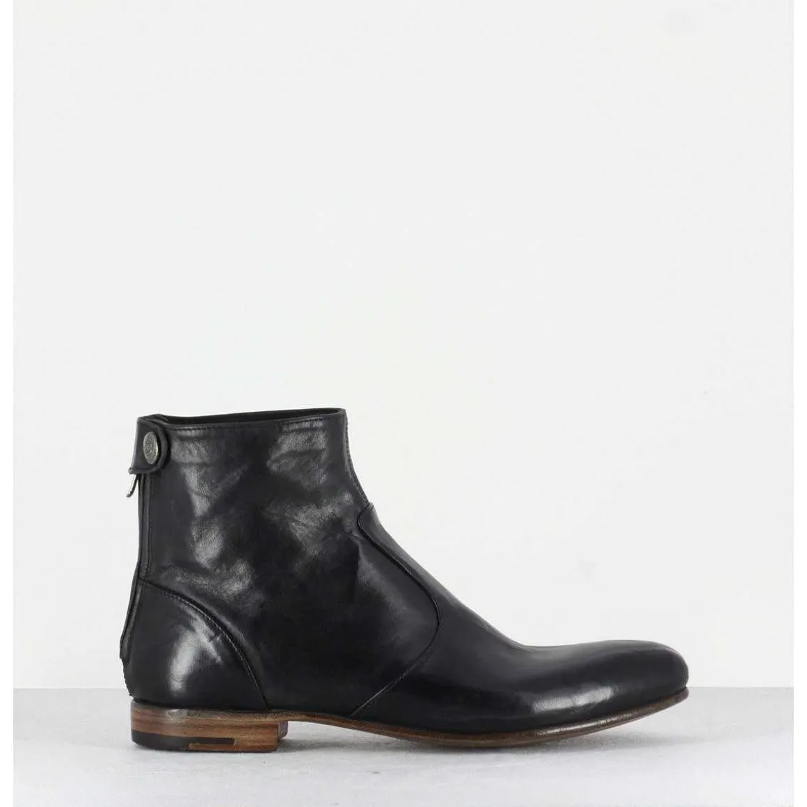 Bottines Plates En Cuir Noir Alberto Fasciani - Perla37031