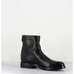 Bottines Plates En Cuir Noir - Camil 70009 Black
