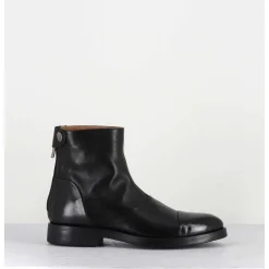 Bottines Plates En Cuir Noir - Camil 70009 Black