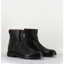 Bottines Plates En Cuir Noir - Camil 70009 Black
