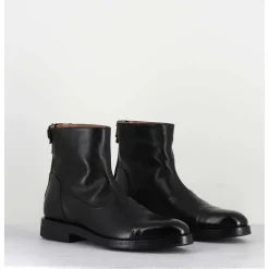Bottines Plates En Cuir Noir - Camil 70009 Black