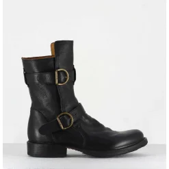 Bottines Style Motarde En Cuir Noir Fiorentini Baker - 713 Eternity
