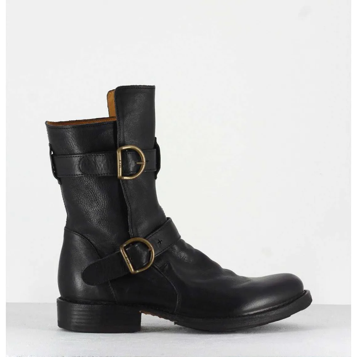 Bottines Style Motarde En Cuir Noir Fiorentini Baker - 713 Eternity