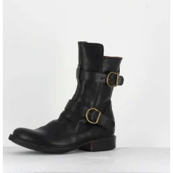 Bottines Style Motarde En Cuir Noir Fiorentini Baker - 713 Eternity