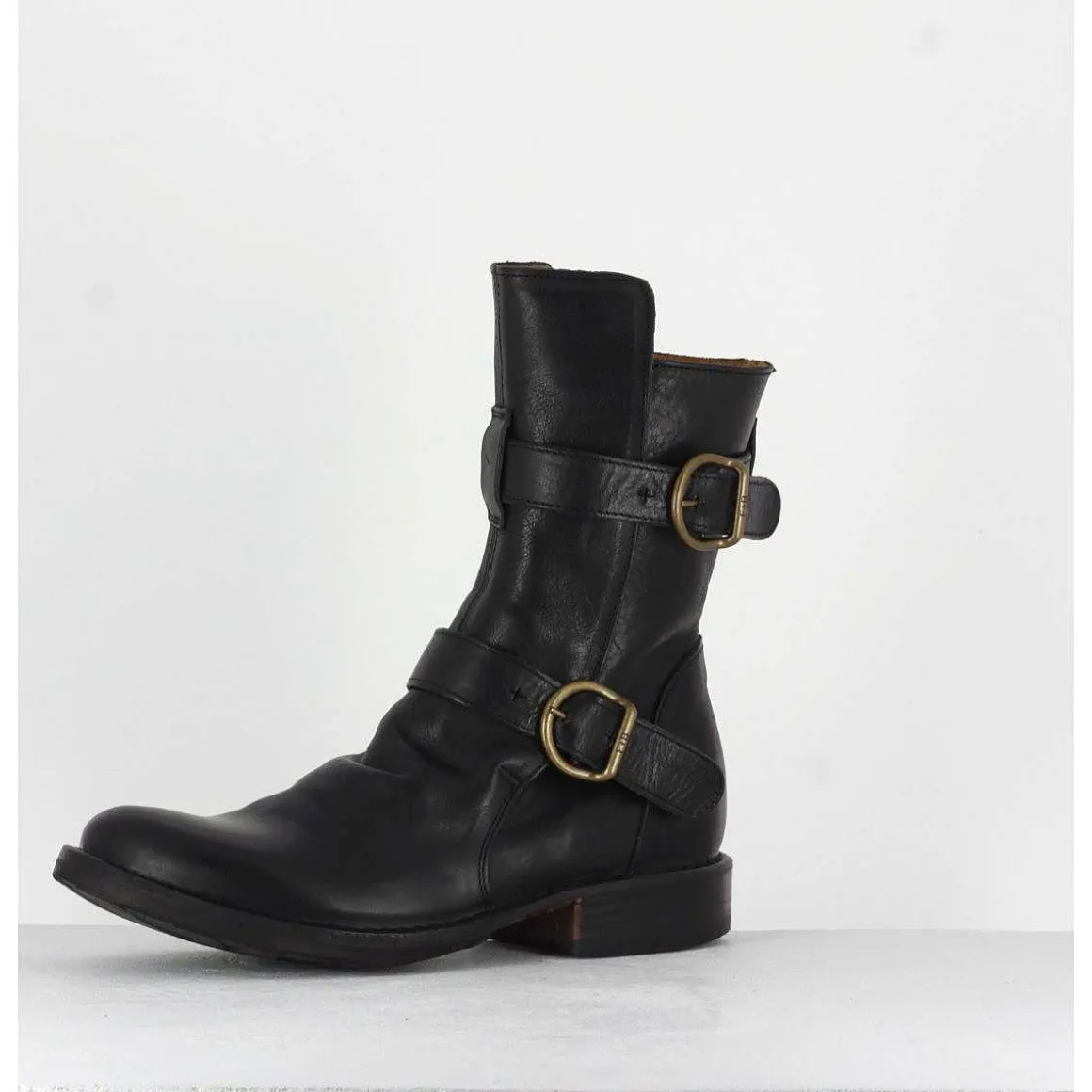 Bottines Style Motarde En Cuir Noir Fiorentini Baker - 713 Eternity