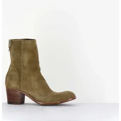 Bottines Talon Bottier En Daim Camel - Maya31019D