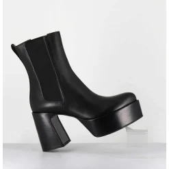 Bouts A Plateforme Bout Pointu Cuir Noir - M6571 Nappa Nero