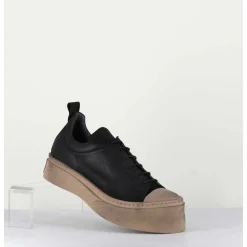 Chaussures A Lacets En Cuir Noir Semelle Epaisse - 2743 Nero