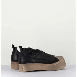 Chaussures A Lacets En Cuir Noir Semelle Epaisse - 2743 Nero
