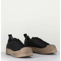 Chaussures A Lacets En Cuir Noir Semelle Epaisse - 2743 Nero