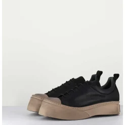 Chaussures A Lacets En Cuir Noir Semelle Epaisse - 2743 Nero