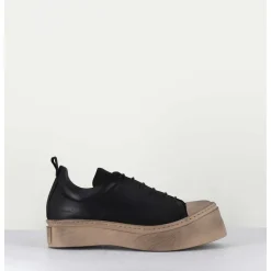 Chaussures A Lacets En Cuir Noir Semelle Epaisse - 2743 Nero