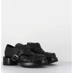 Chaussures En Cuir A Tete De Lion & Talon Cylindrique - Lion Nappa Nero