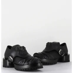 Chaussures En Cuir A Tete De Lion & Talon Cylindrique - Lion Nappa Nero