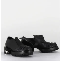 Chaussures En Cuir A Tete De Lion & Talon Cylindrique - Lion Nappa Nero