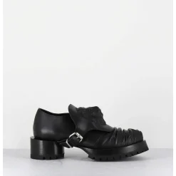 Chaussures En Cuir A Tete De Lion & Talon Cylindrique - Lion Nappa Nero
