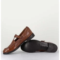 Chaussures Mary-Jane En Cuir Marron - Lex535 Sughero