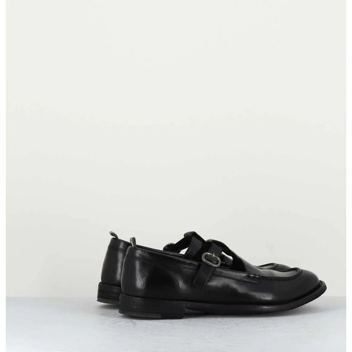 Chaussures Mary-Jane En Cuir Noir - Lex535 Nero