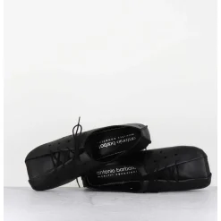Chaussures Minimalistes A Lacets En Cuir Noir Perfore - Ab4651 Nappato Nero