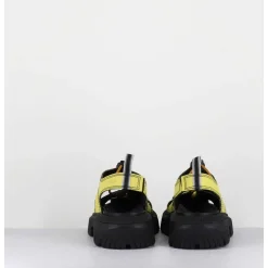 Chaussures Multi-Brides & Elastique Cuir Jaune - Eunice Lime Sandals
