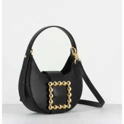 Cindy Golden Buckle - Croco Noir