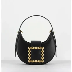 Cindy Golden Buckle - Croco Noir