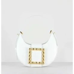 Cindy Golden Buckle - Croco Blanc
