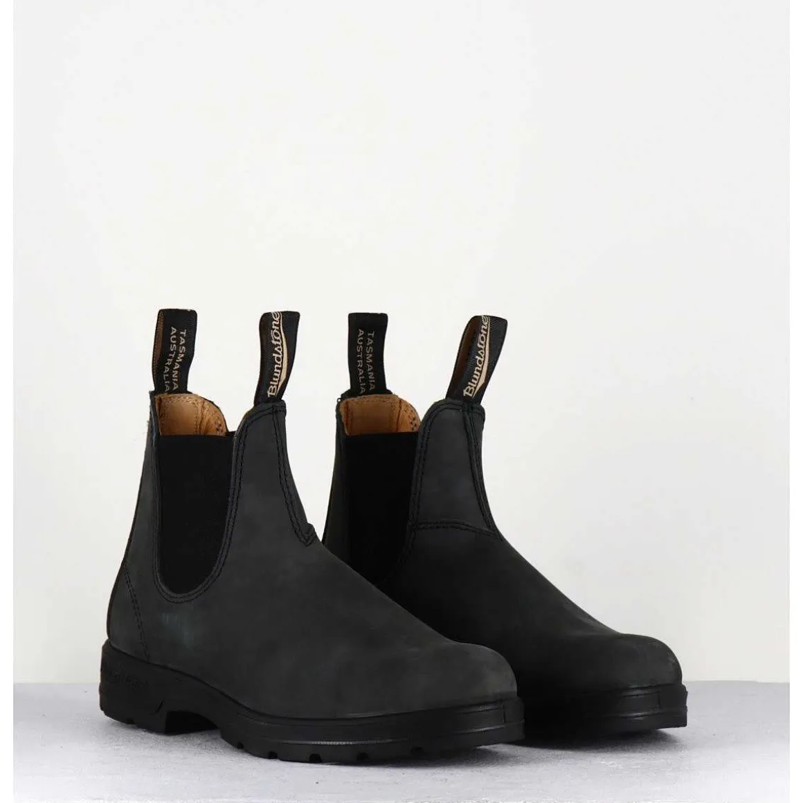 Classic Chelsea Boots En Cuir Nubuck Noir - 587 Rustic Black