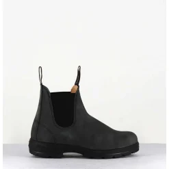 Classic Chelsea Boots En Cuir Nubuck Noir - 587 Rustic Black
