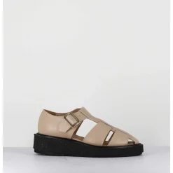 Creepers En Cuir Graine Beige - Glick Cowhide