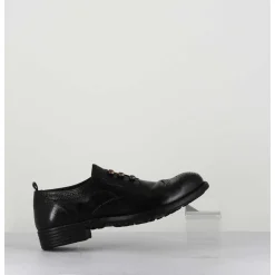 Derbies A Boutonniere En Cuir Noir - Calixte 035 Nero