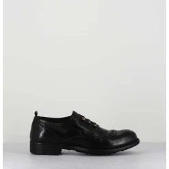 Derbies A Boutonniere En Cuir Noir - Calixte 035 Nero