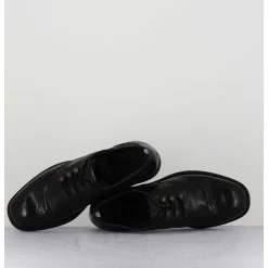Derbies A Boutonniere En Cuir Noir - Calixte 035 Nero