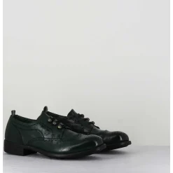 Derbies A Boutonniere En Cuir Vert Bouteille - Calixte 035 Bouteille