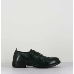 Derbies A Boutonniere En Cuir Vert Bouteille - Calixte 035 Bouteille