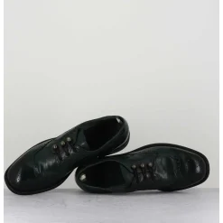 Derbies A Boutonniere En Cuir Vert Bouteille - Calixte 035 Bouteille