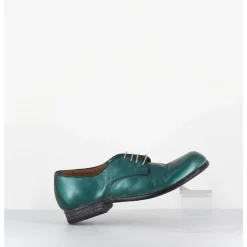 Derbies A Lacets En Cuir Metallise Bleu Ligne Japonisante - 45401A Bon Malta
